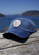 Load image into Gallery viewer, navy blue ocean dad cap hat patch custom small business women owned Washington state pnw
