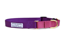 Load image into Gallery viewer, Purple pink rose  martingale dog collar pitbull dog rescue small woman owned business handmade hand sewn

