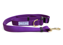 Load image into Gallery viewer, Purple pink rose  martingale dog collar pitbull dog rescue small woman owned business handmade hand sewn adjustable leash
