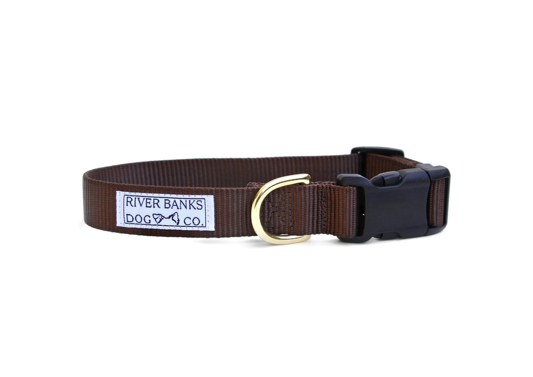 Brown tan martingale dog collar pitbull dog rescue small woman owned business handmade hand sewn
