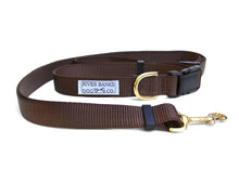 Load image into Gallery viewer, Brown tan martingale dog collar pitbull dog rescue small woman owned business handmade hand sewn
