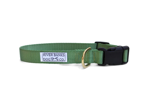 Green  tan martingale dog collar pitbull dog rescue small woman owned business handmade hand sewn
