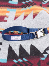 Load image into Gallery viewer, navy blue adjustable dog leash handmade small business women owned husky rescue wolf silver
