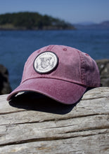 Load image into Gallery viewer, maroon burgundy ocean dad cap hat patch custom small business women owned Washington state pnw
