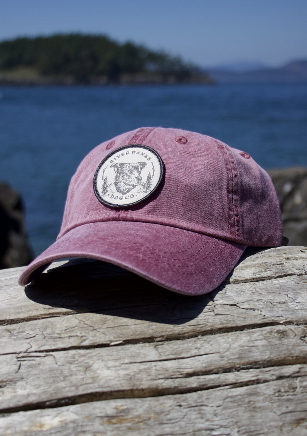 maroon burgundy ocean dad cap hat patch custom small business women owned Washington state pnw