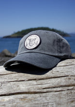 Load image into Gallery viewer, charcoal black dad cap hat patch custom small business women owned Washington state pnw charcoal
