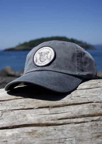 charcoal black dad cap hat patch custom small business women owned Washington state pnw charcoal